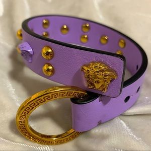 Versace La Medusa leather Bracelet (Lilac)